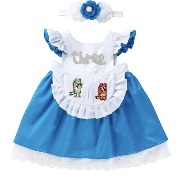 Boutique Dresses | Bluey Dress Bluey Third Birthday Dress Bingo Outfit Bluey Clothes Costume | Color: Blue | Size: Various | Massielcl's Closet Boutique Dresses | Bluey Dress Bluey Third Birthday Dress Bingo Outfit Bluey Clothes Costume | Color: Blue | Size: Various | Massielcl's Closet
